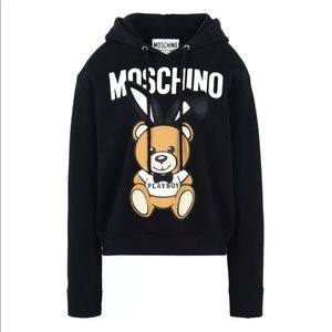 Moschino Playboy Teddy Bear Bunny Black Hooded Sweater